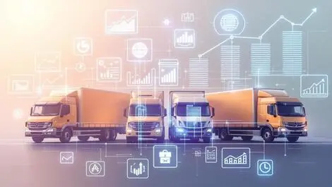 Delivery trucks vans fleet management technology data charts north america