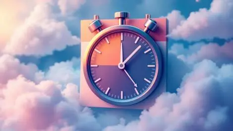 Stopwatch moving through calendar pages symbolizing time reduction cloud automation