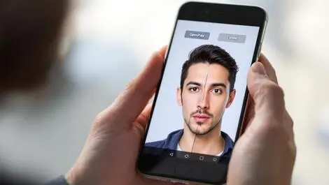Realistic smartphone display face comparison genuine vs deepfake subtle differences