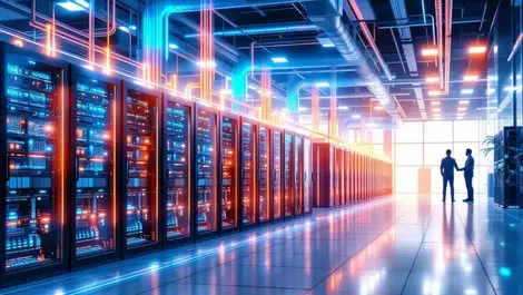 Modern data center modular server racks liquid cooling systems efficient energy saving