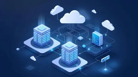 Interconnected data centers flowing data streams onpremises servers cloud platforms