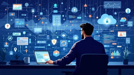 Digital security analyst workstation virtual data streams alerts cyber threat detection