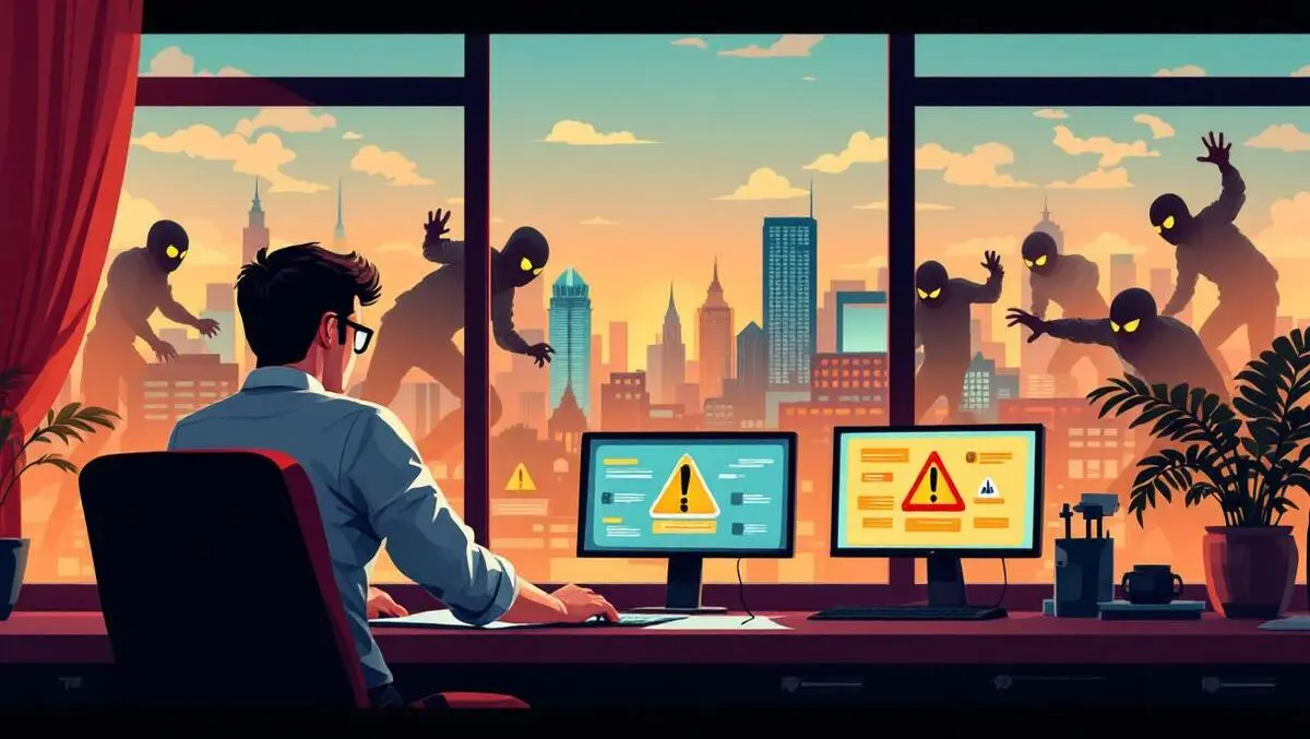 Business office australian landmarks cybersecurity alert professional monitoring