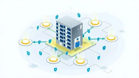 Secure building with digital shields interconnected pathways third party access management cybersecurity