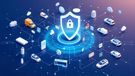 Interconnected smart devices vehicles digital security shield iot global connection