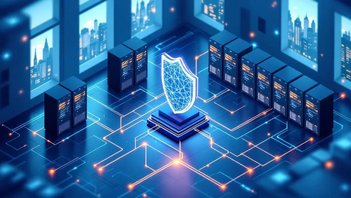 Isometric german data center secure network shield infrastructure